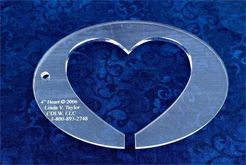 4" Heart in 6 3/4" Oval Quilt Template