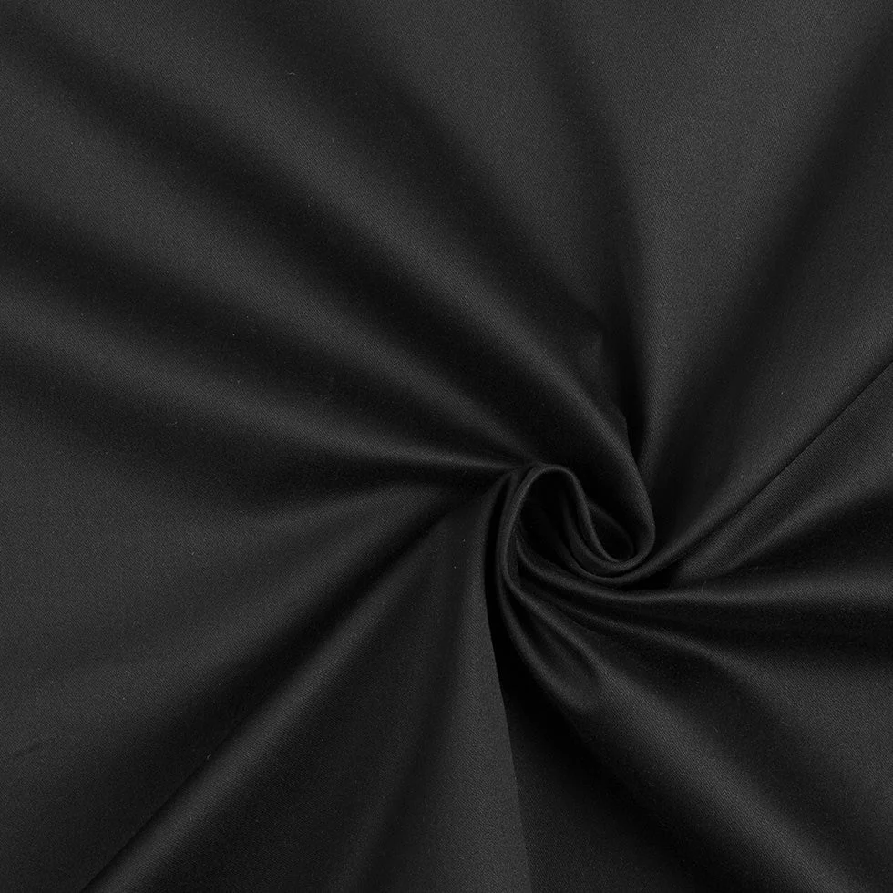 60" Italian Black Heavy Stretch Cotton Sateen