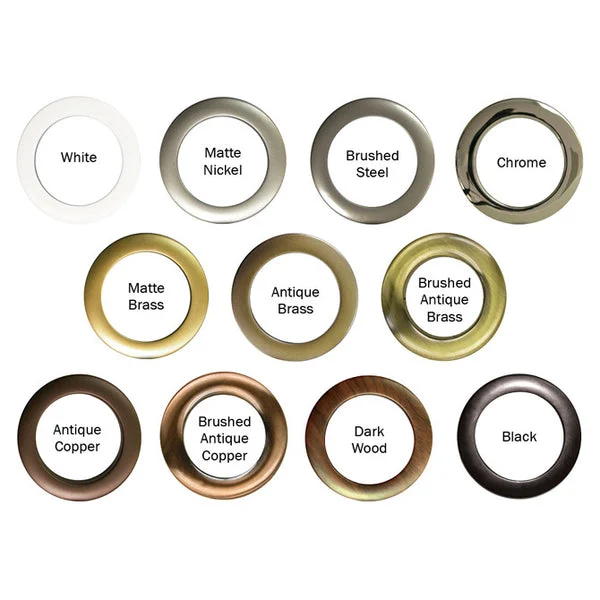 Round Plastic Grommets, 1 3/8" ID, #10, 11 Colors, 8 Sets