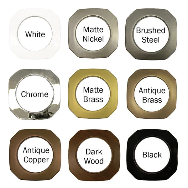 Square Plastic Grommets,1 3/8" ID, #10,9 Colors, 8 Pack