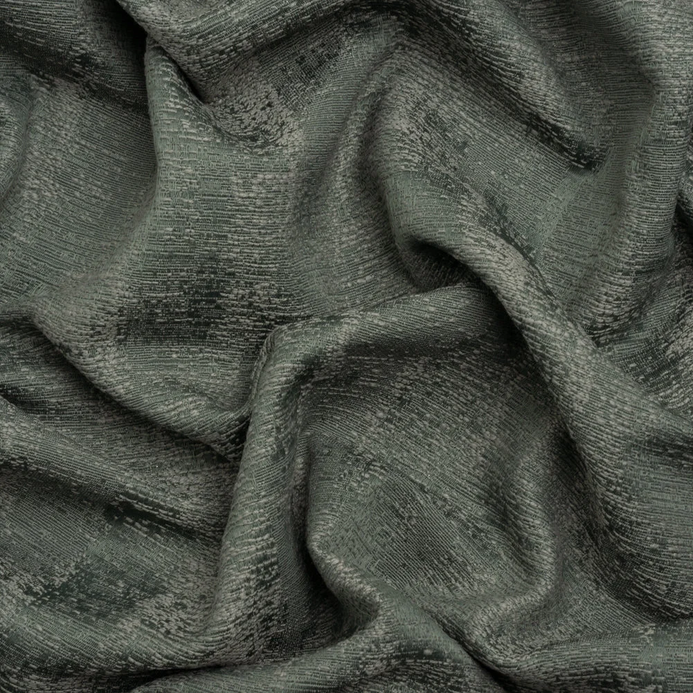 Abstract Textures Recycled Polyester and Cotton Drapery Jacquard - Ocean - British Imported
