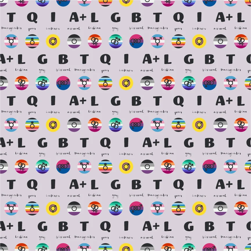 Love is Love Pride Fabrics - Acronym in Multi-Color - by Mx Domestic
