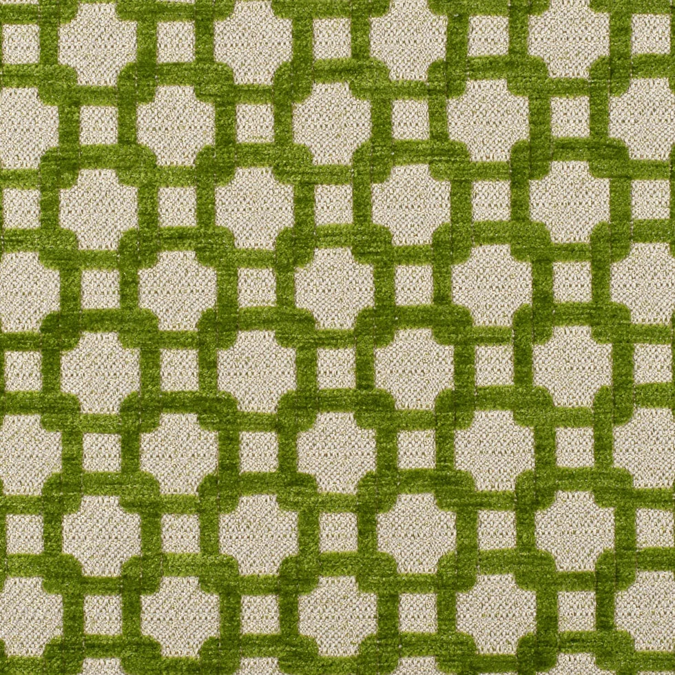 Apple Green/Metallic Cream Net Chenille with Metallic Base