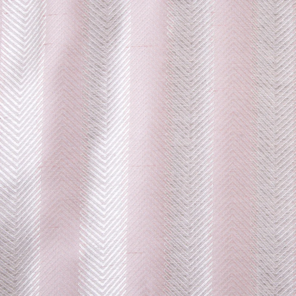 Baby Pink/Cream Stripes Shantung /Dupioni