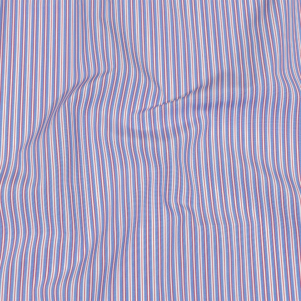 Balenciaga Italian Blue, Red Alert and White Striped Cotton Poplin