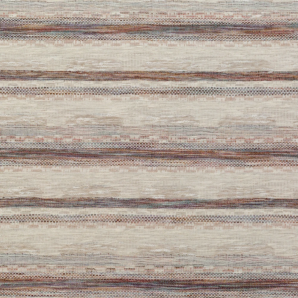 Beige and Rust Striped Cotton Tweed