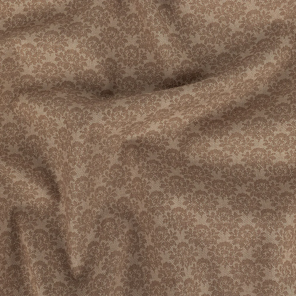 Beige and Tan Roses Cotton Jacquard Twill