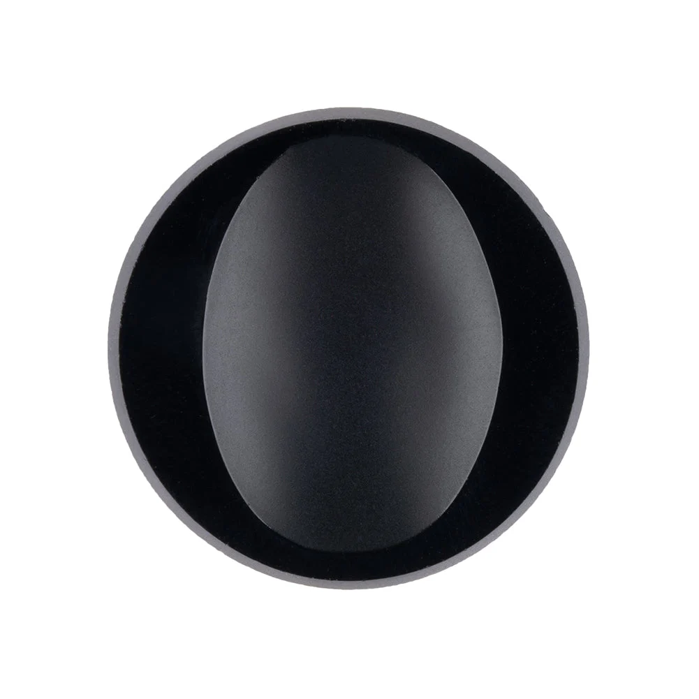 Black Concave Oval and Beveled Edge Glass Shank Back Button - 42L/27mm