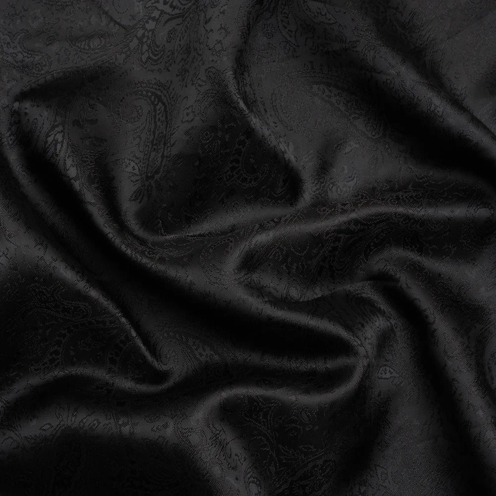 Black Paisley Polyester Jacquard