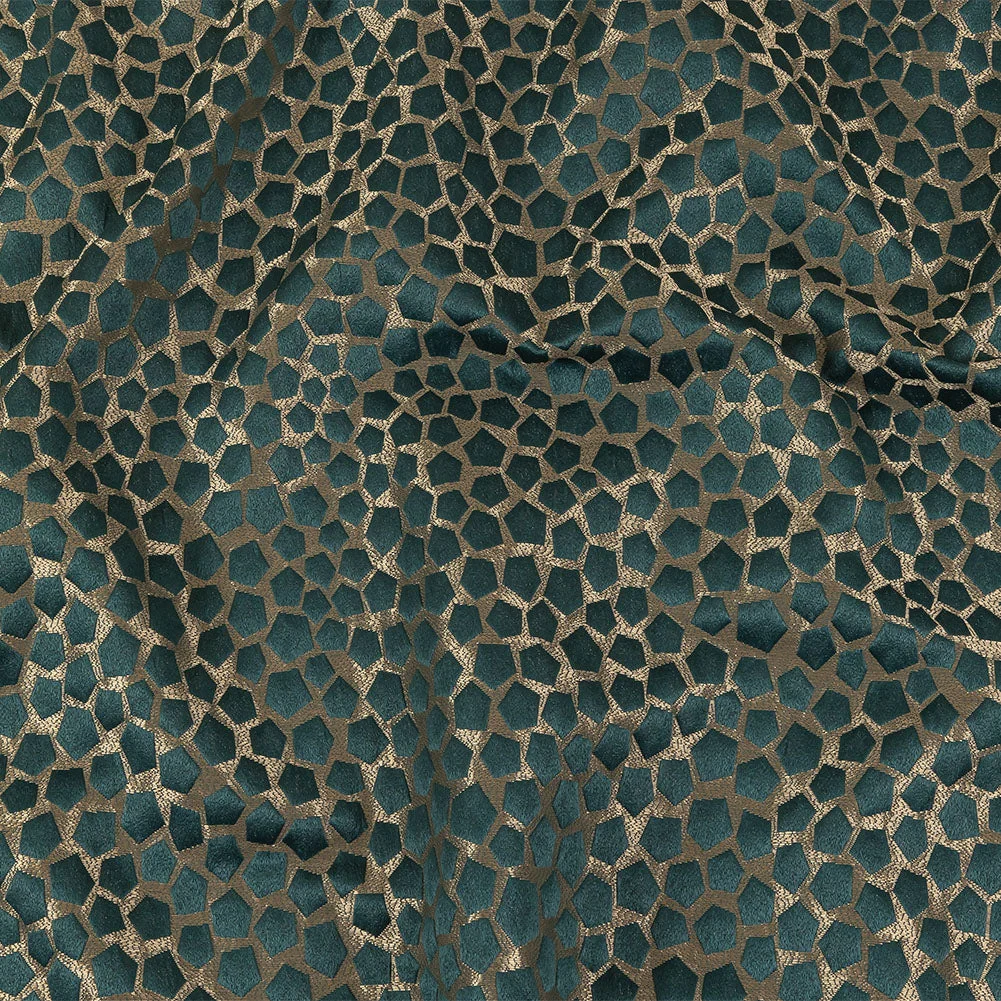 British Imported Peacock Satin-Faced Pentagonal Drapery Jacquard