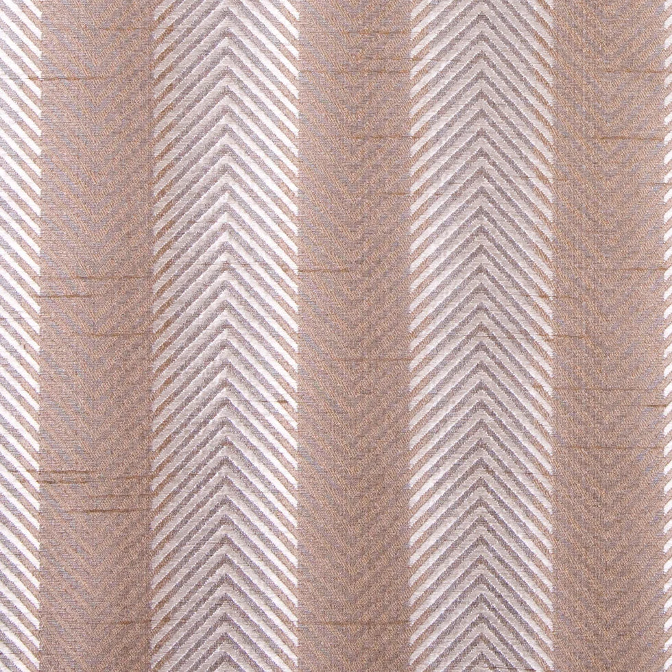 Bronze/Candlelight Glow Silver Stripes Shantung /Dupioni
