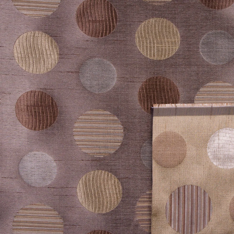 Brown Gold/Victorian Gold Geometric Shantung /Dupioni