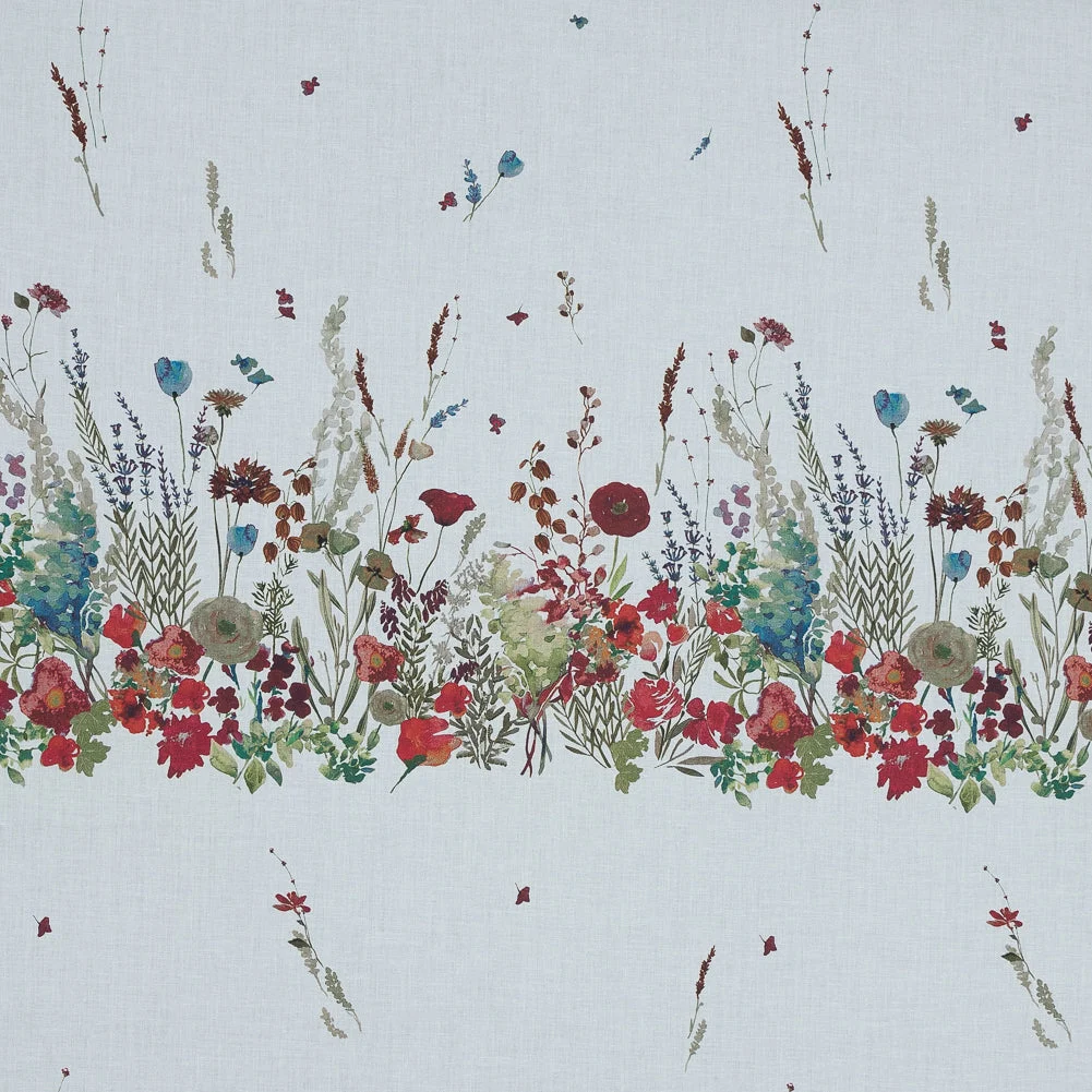 Cotton Voile Panel - White Floral Band - Promenade au Pavot Print - Mood Exclusive Jacques Collection
