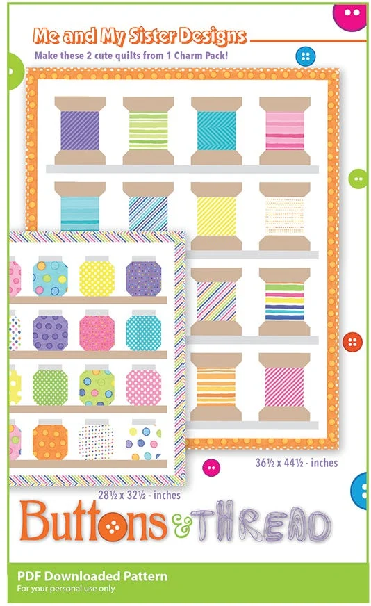 Buttons & Thread Downloadable PDF Quilt PatternMe and My Sister Designs