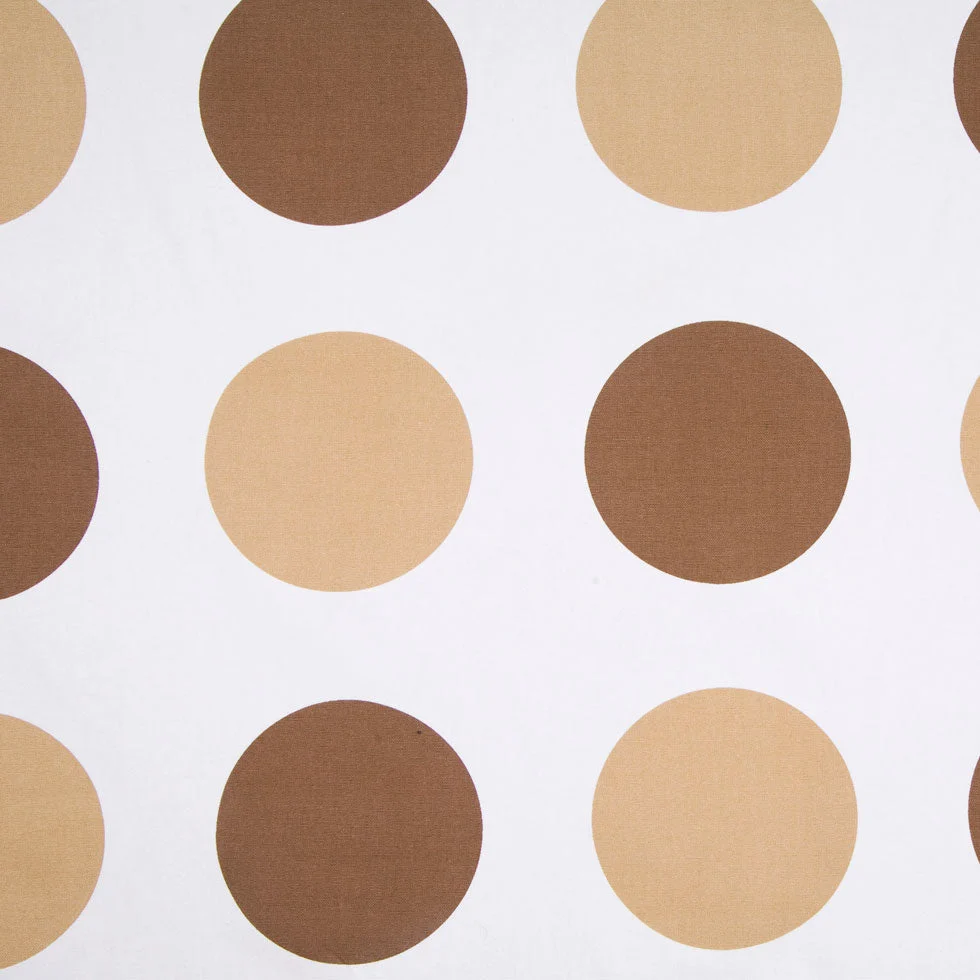 Off-White/Chocolate/Tan Polka Dots Canvas