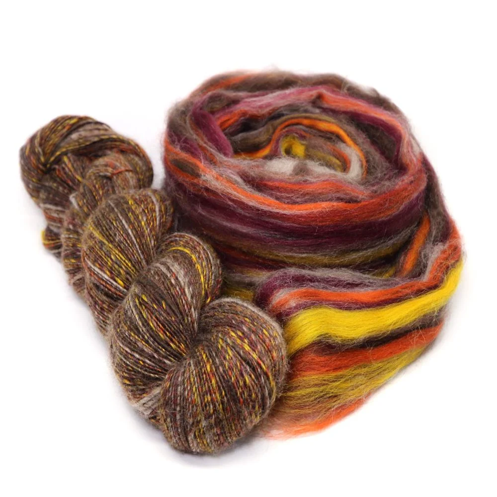 Yaktober - 50% Tibetan Yak Top / 50% Dyed Merino Wool Top