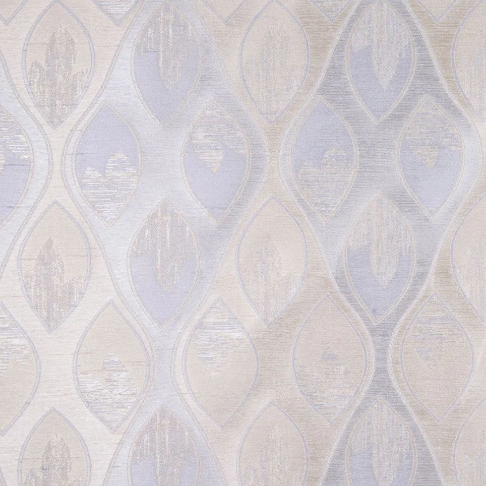 Soft Silver/Ice Blue Geometric Woven