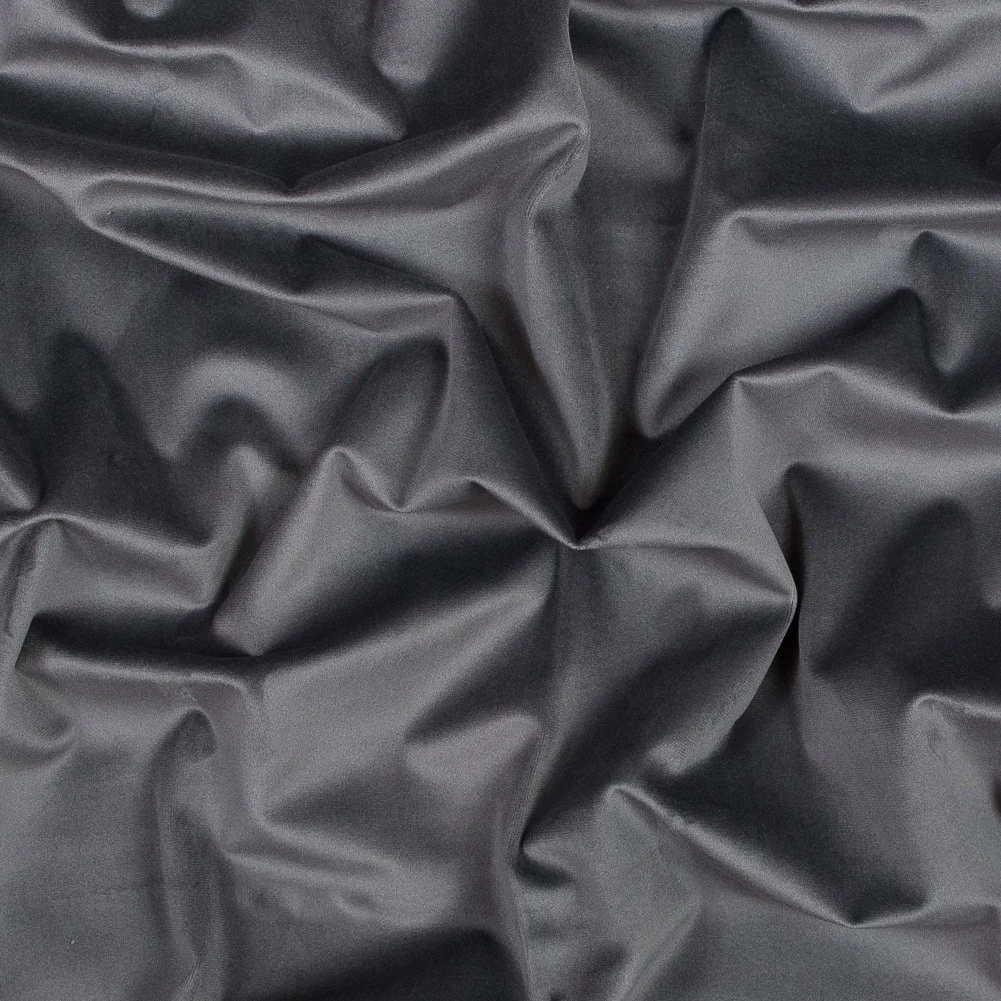 Ultra Soft Polyester Velvet - Slate - British Imported
